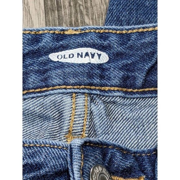 (3/$35) Old Navy Size 0 Pockets Whiskered Straight Leg Cropped Denim Blue Jeans - Picture 4 of 10
